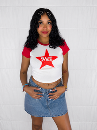 INLOVEATWAR STAR CROP TOPS