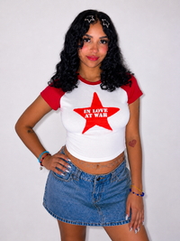 INLOVEATWAR STAR CROP TOPS