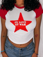 INLOVEATWAR STAR CROP TOPS